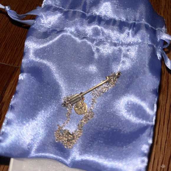 Something Blue Arrow and Compass Necklace - Picture 3 of 5